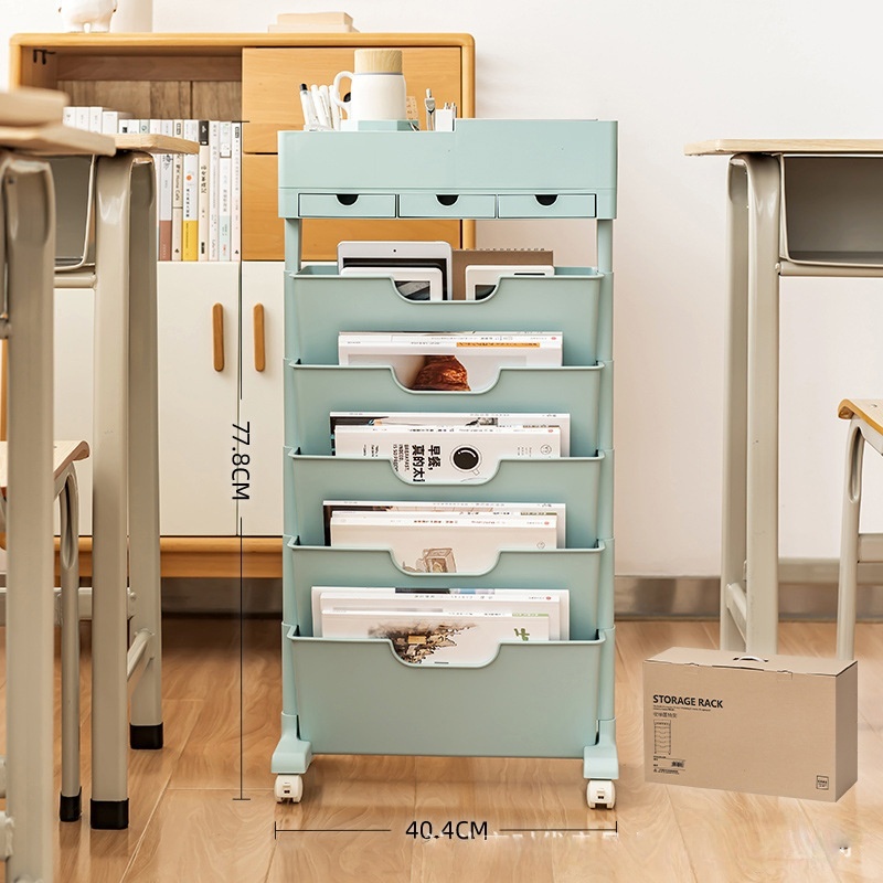 Blue - 3 drawers with wheels