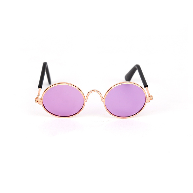Gold frame purple lens