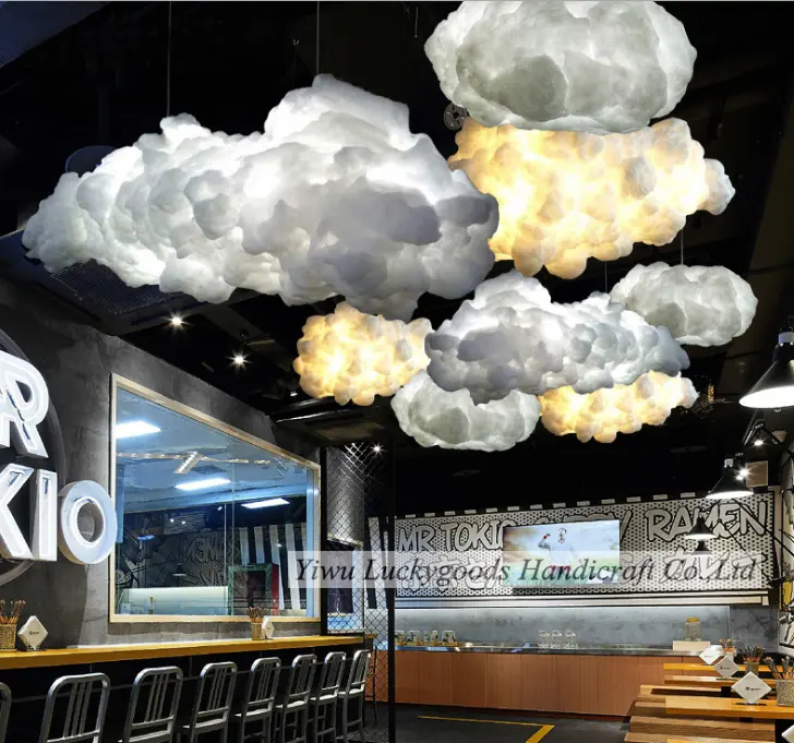 LG20181016 Lámparas colgantes creativas Cloud Chandelier Wedding Party Home Stage Decoración de techo