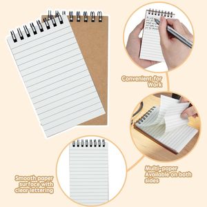 Cuadernos de bolsillo Pequeños 3x5 Libretas en espiral Mini Bloc de notas para cuaderno para el hogar, la universidad, el trabajo o la escuela Papel rayado universitario forrado