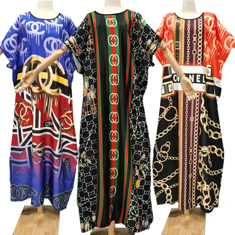 Wholesale Brand Designer Luxury Stain Silk Kaftan Sleeveless African Islamic Dresses for Adults Casual and Elegant Style