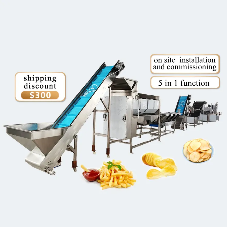 TCA CE belgesi tam otomatik dondurulmuş patates kızartması patates cipsi makinesi üretim hattı