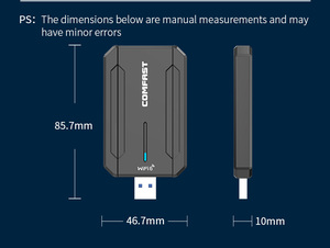 COMFAST CF-972AX三频千兆速度USB 3.0 WiFi加密狗无线网卡AX5400 WiFi 6E笔记本电脑适配器 - Product Image 6
