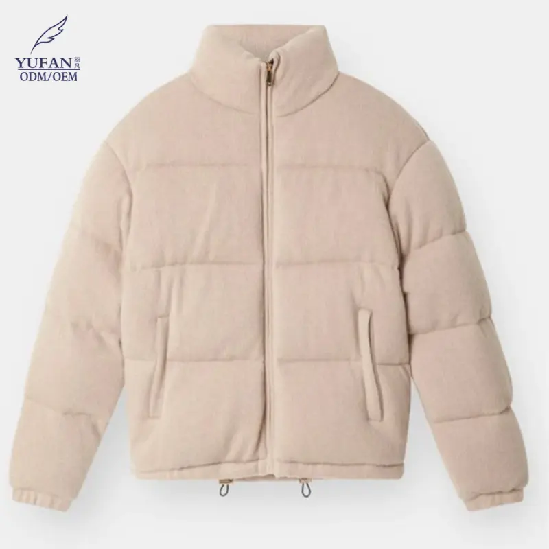 YuFan, nuevo producto de invierno, chaqueta de plumón personalizada para hombre, Abrigo acolchado resistente al agua, abrigo de lana cálido, gran oferta, Parka al por mayor