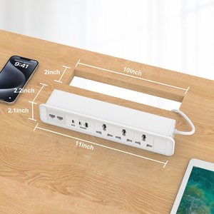 Toma de corriente de escritorio integrada Toma múltiple universal Carga rápida para muebles Toma de corriente de mesa empotrada - Product Image 6