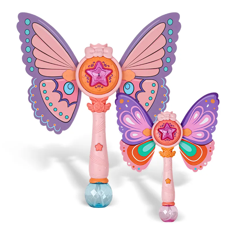 2023 हॉट सेलिंग ग्रीष्मकालीन आउटडोर रचनात्मक इलेक्ट्रिक रंगीन बुलबुला जादू की छड़ी लड़कियों के लिए जन्मदिन उपहार के रूप में