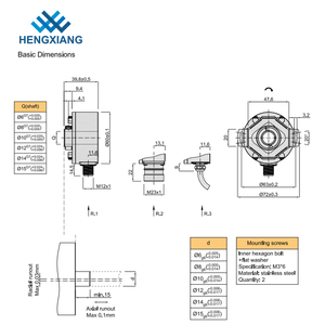 HENG XIANG KM60 IP65 12 mm Hohlwellen-Drehgeber Grauer Code Binärer Absolutwert geber 17 18 19 Bits - Product Image 4