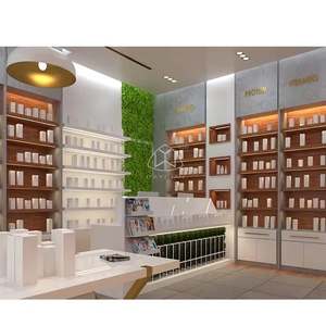ตู้โชว์เครื่องสำอางระดับไฮเอนด์สำหรับแต่งหน้าด้วยเฟอร์นิเจอร์ร้านเครื่องสำอางทำจากไม้เนื้ออ่อน - Product Image 4