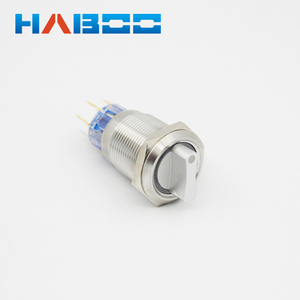 19mm Waterproof Stainless Steel <strong>DPDT</strong> Illuminated Metal Selector <strong>Switch</strong> 2/3 Position <strong>Push</strong> <strong>Button</strong> <strong>Switch</strong> Rotary <strong>Switch</strong> with LED - Product Image 2