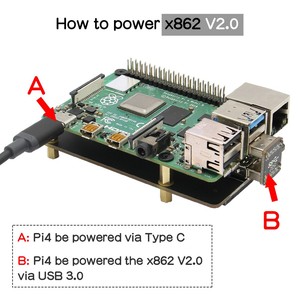 Raspberry Pi X862 V 2.0 M.2 NGFF 2280 SATA SSD Storage Expansion Board / Shield für Raspberry Pi 4 Model B - Product Image 5