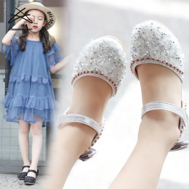 De los niños de la moda vestido de lentejuelas bling de la princesa bebé fiesta niños lindo zapatos de chica de vestido de las niñas dulces niños zapatos planos zapatos