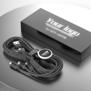 卡通礼品设计多端口电话USB 3合1充电线，促销定制发光二极管标志usb数据线电话