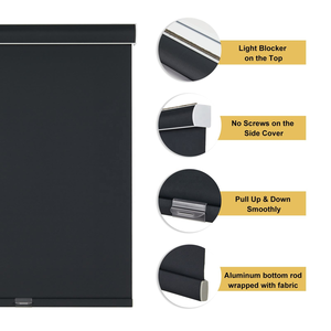 Stores roulants à ressort pour fenêtre assombrissant la pièce Stores roulants motorisés occultants Abat-jour avec tige inférieure en aluminium - Product Image 4