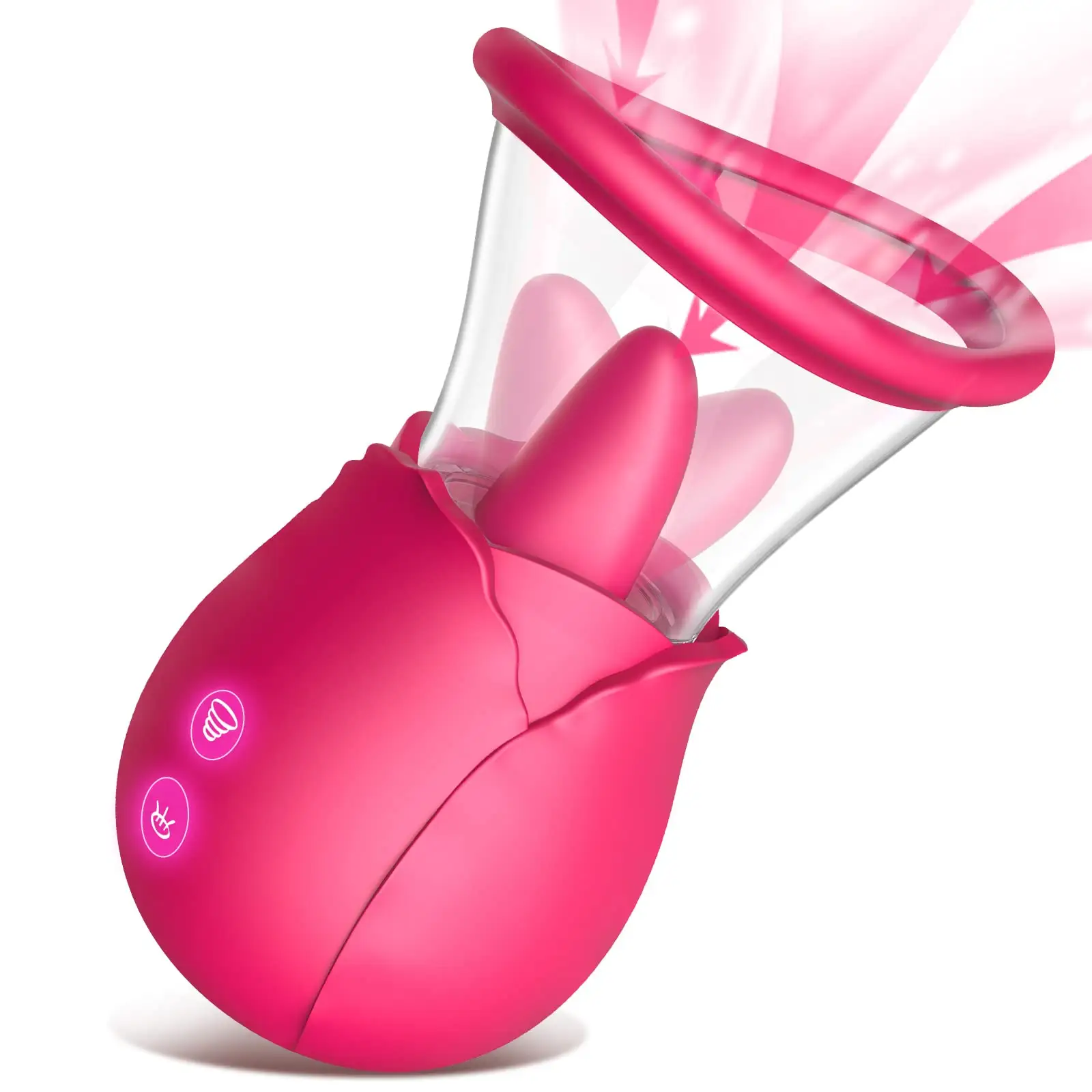 Rose Sexspielzeug Vibrator für Frauen-2 in 1 lecken & saugen Rose Vibrator,7 Leck modi Sexspielzeug für Erwachsene