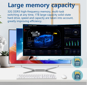 Computadora de escritorio con pantalla LCD de 27 ", todo en uno, núcleo curvo, I5, I7, I9, DDR4, DDR5, HDD, SDD, monobloque, AIO, Barebone, juegos de negocios, oficina, PC - Product Image 2
