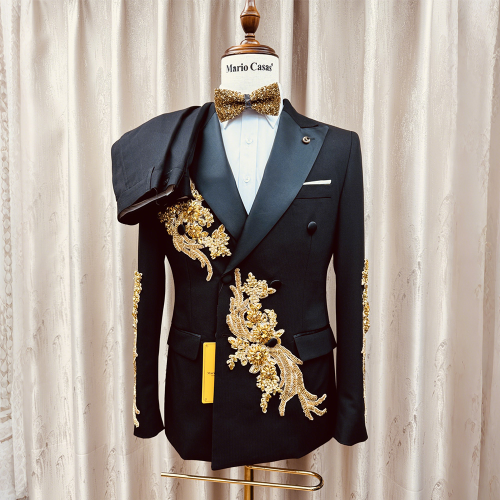 Black-2 pcs/set-Jacket + pants
