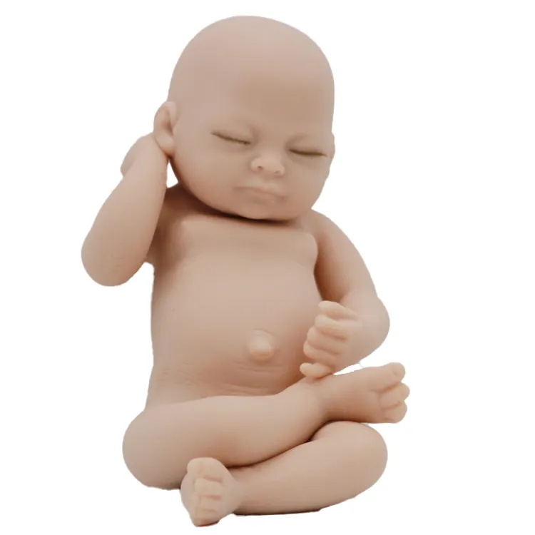 Mini boneca renascer dormir bebê 11 polegadas, de corpo inteiro, silicone, boneca do bebê, barata, sem acabamento, renascido