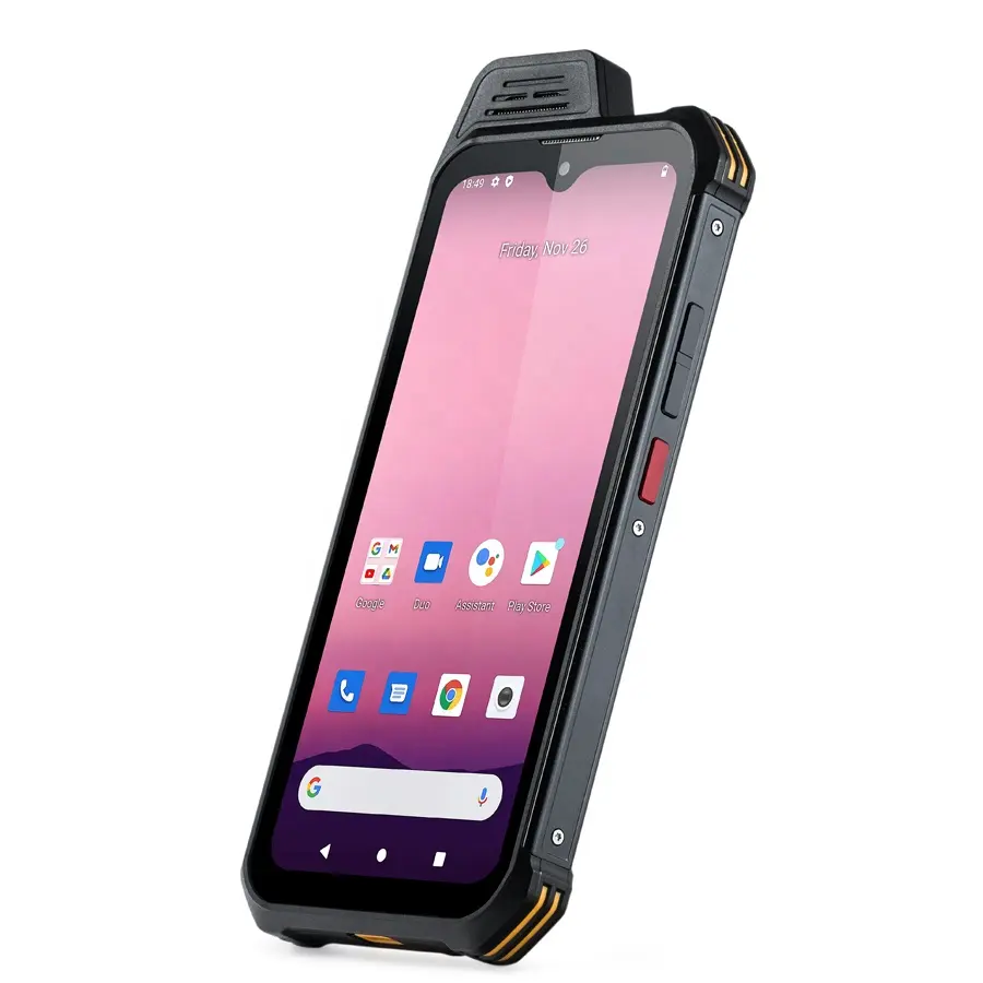 ATEX ponsel Android Sim ganda, pembaca RFID kelas IP68 6.3 inci, Terminal genggam kasar SOS PTT