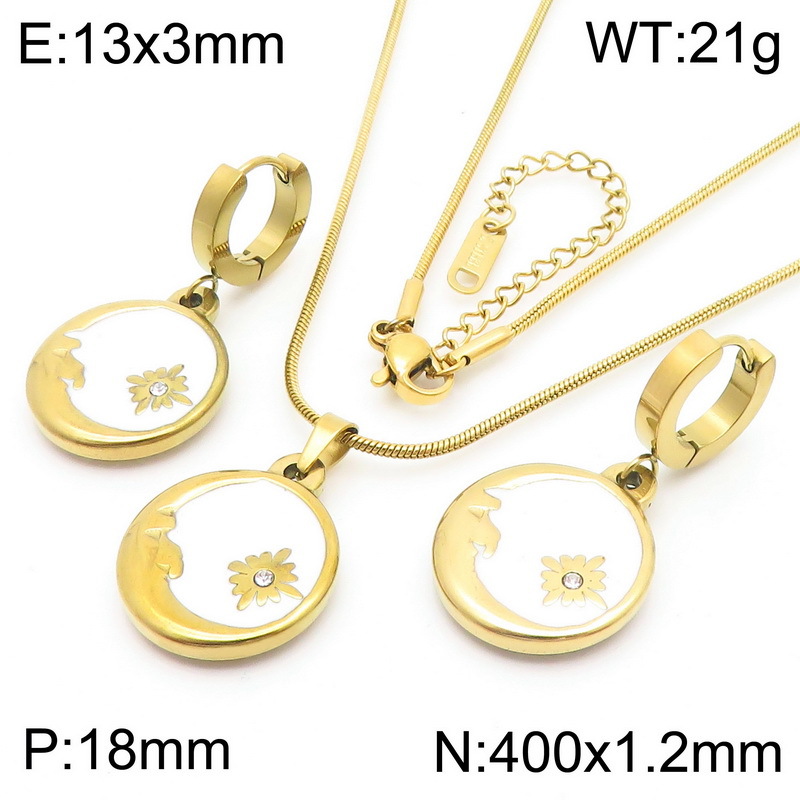 Collier + boucles d'oreilles ciel étoilé blanc