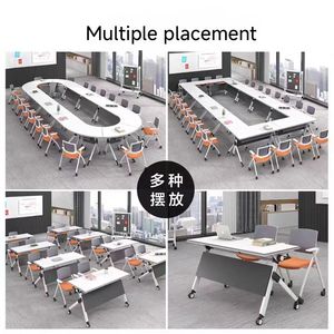 现代1400毫米 * 600毫米 * 750毫米移动折叠训练台简易模块化办公桌会议拼接训练宽敞 - Product Image 6