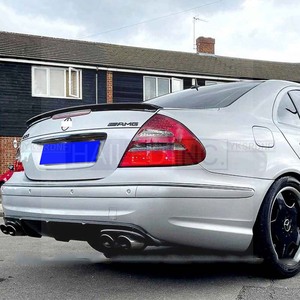 Mercedes-benz e-class W211 E200 E200 AMG Spoiler için HAILED arka bagaj Spoiler 2002-2009 ABS plastik araba arka kanat arka Spoiler