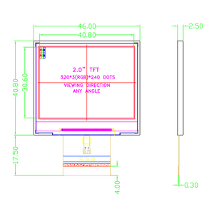 2.0 pollici 320*240, ILI9342C, MCU SPI + RGB interfaccia SPI TFT LCD - Product Image 2