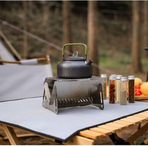 烧烤用小型野营木炉，带烤架网户外背包可拆卸卡式燃烧器 - Product Image 6