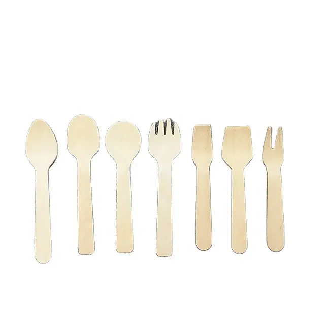 Customized Environmental Friendly Tableware Disposable Wooden Knife Fork and Spoon Eco-friendly Wood Flatware Sets