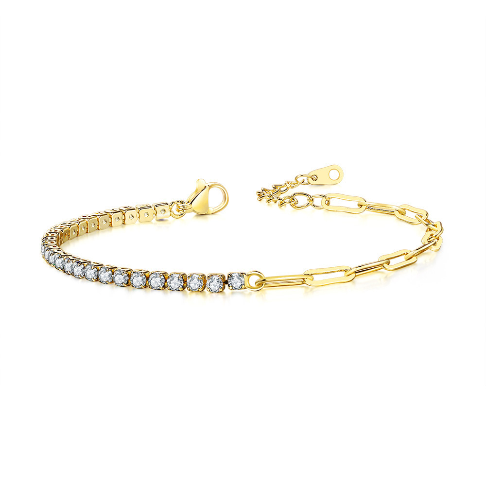 2.5mm light gold white stone
