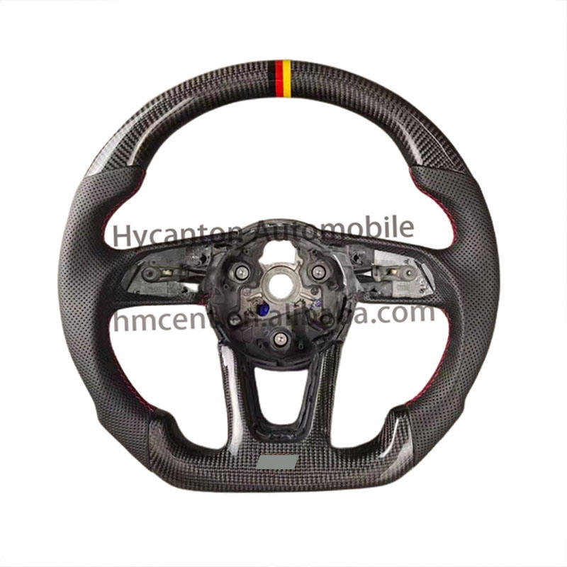 Black leather+carbon fiber+Tricolor return mark+red stitching