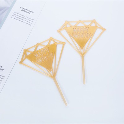 10 gold-plated imitation acrylic diamond-shaped pieces