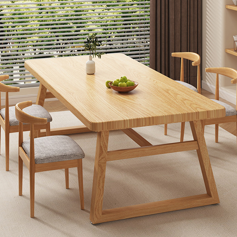 Natural wood color One table and four chairs