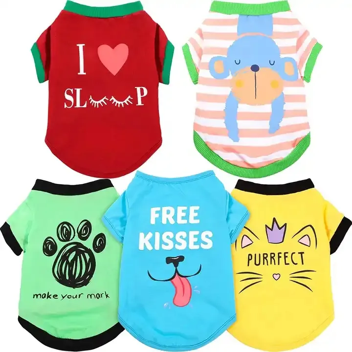 pets clothes Cotton T-Shirt Puppy Dog Clothes comfortable Fabric Apparel for pets