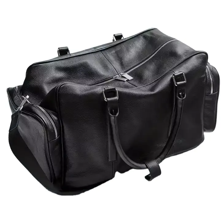 حقائب رجالي OEM odm من الجلد الأسود مخصصة للسفر مضادة للماء