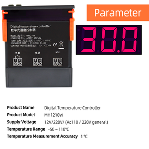 Controlador de temperatura MH1210W DC12V /24V, regulador de termostato AC90-250V 10A 220V con Sensor -50 ~ 110C, Control de refrigeración de calefacción - Product Image 4