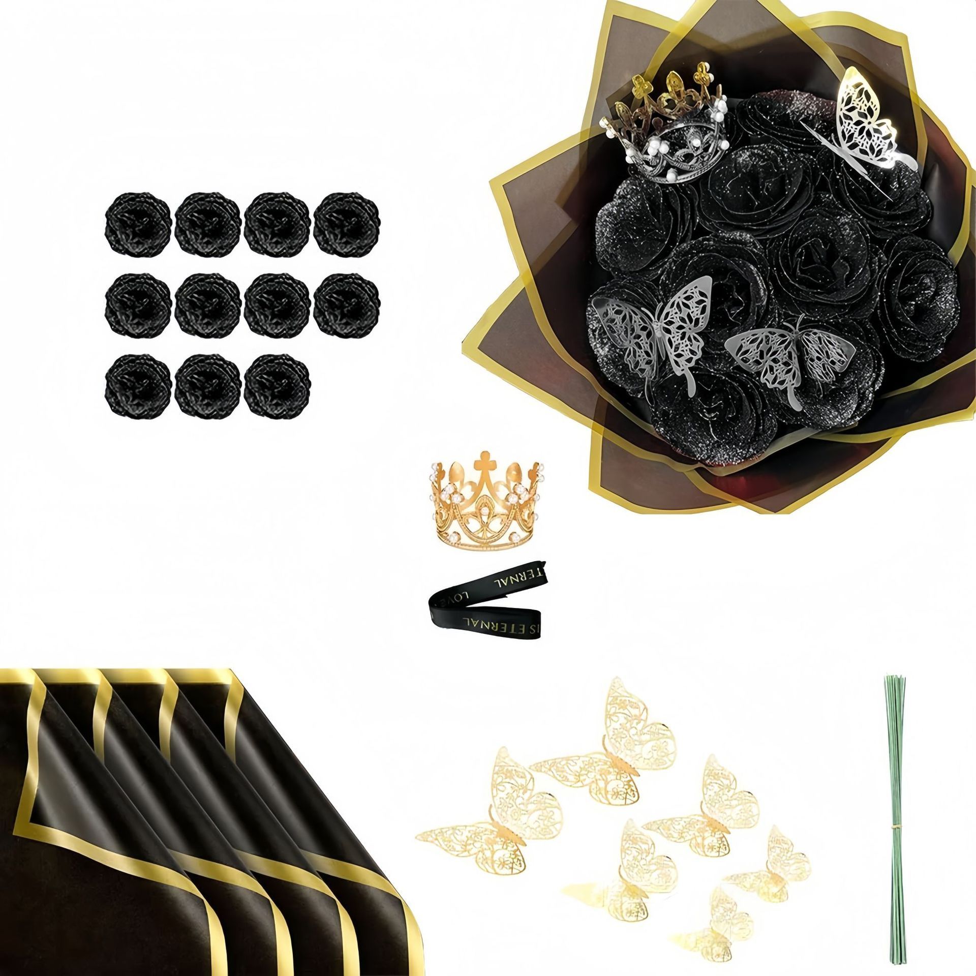 11 coronas de flores negras