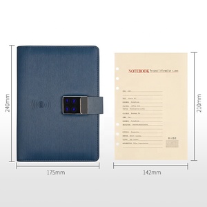 10000 mAh Power Bank Kunstleder Planer Notizbuch Tagebuch Tagebuch mit Passwort-Sperre