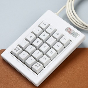 Teclado con contraseña numérica, Teclado mecánico con cable blanco, 2, - Product Image 3