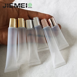 JIE MEI สต็อกเครื่องสำอาง10มล. 15มล. 20มล.,หลอดลิปกลอสสำหรับเครื่องสำอางบีบเนื้อนุ่มไม่มีฝาปิดสีม่วงเหลืองฟ้าชมพูขาวดำ
