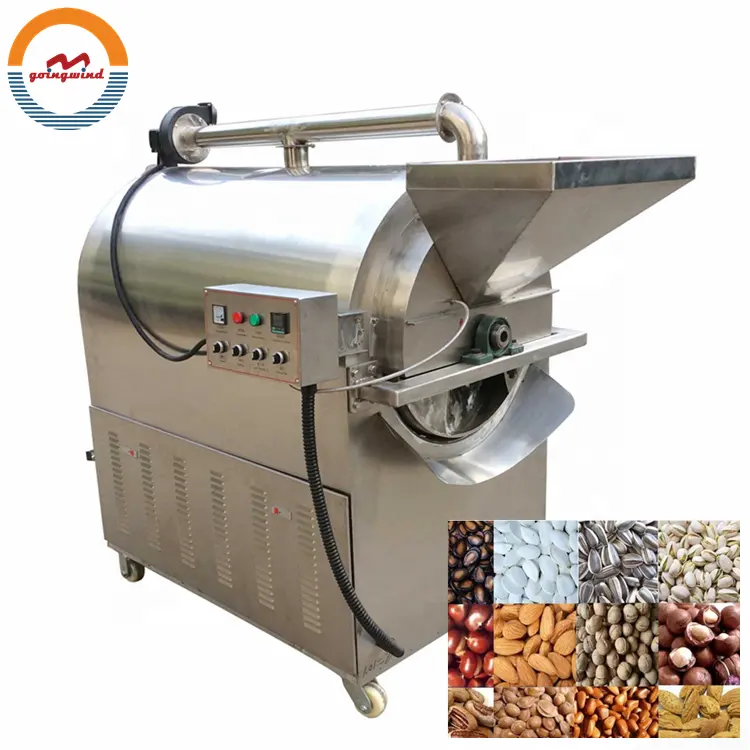 Automatic electric chestnut roasting machine auto gas chestnuts rotary drum roaster oven outdoor machines cheap price for sale