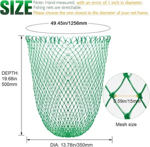 Cá hạ cánh <span class=keywords><strong>Net</strong></span> có thể gập lại câu cá thay thế <span class=keywords><strong>Net</strong></span> cho nước ngọt nước mặn thay thế lưới màu xanh lá cây/đen 2 màu sắc - Product Image 3