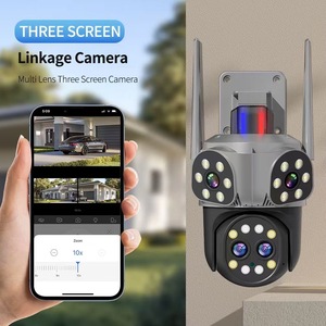 Factory <strong>4</strong> Lens Wifi Ptz <strong>Camera</strong> for Outdoor Colorful Night Vision 10X Zoom with Alert Light - Product Image 4