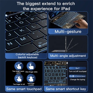IFacemall TPU+PC+Pu Leather <strong>Bluetooth</strong> 360 Rotate <strong>Keyboard</strong> Tablet Cover for iPad Pro 11Inch 2018 2020 2022 Wireless <strong>Keyboard</strong> Case - Product Image 5