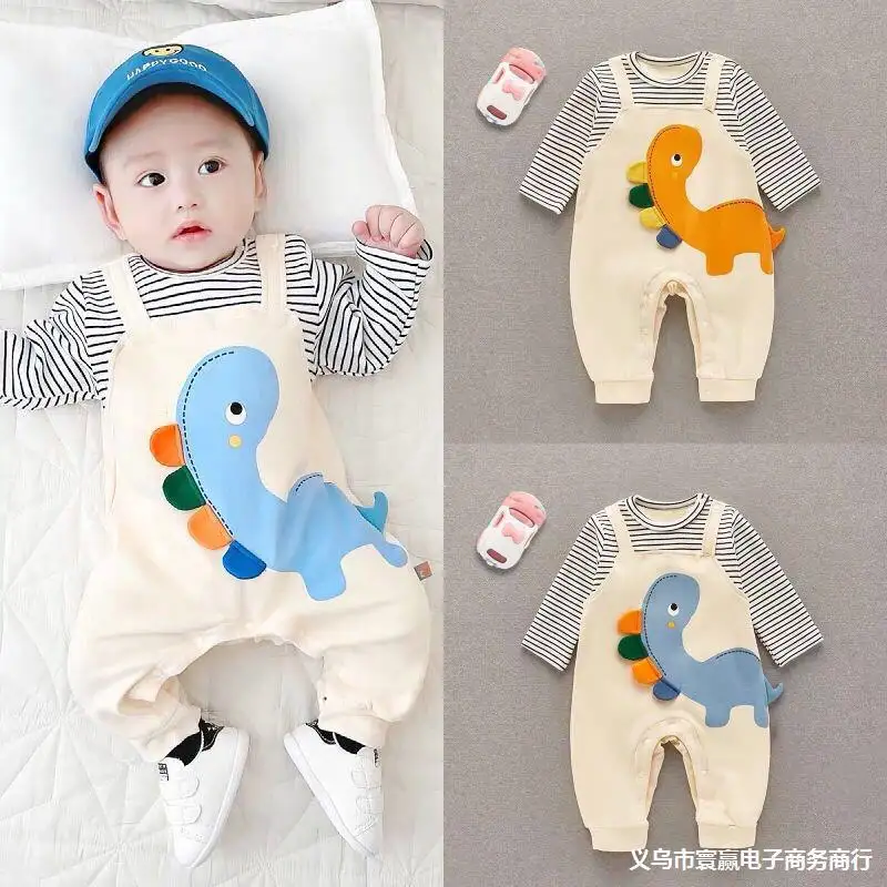 Baby jumpsuit Spring and Autumn Newborn Long Sleeve Baby Boys and Girls Cartoon Suit Spring Clothes Children's Clothes Climbing