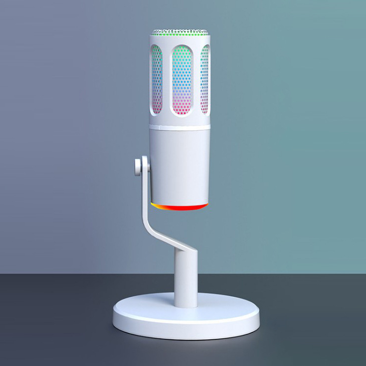 Microphone à condensateur à lumière ambiante M61 (Blanc)