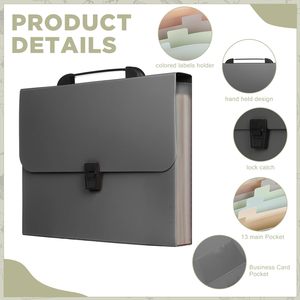 13 túi accordion tập tin tổ chức thư mục tập tin với bìa và màu Tab xách tay A4 thư pháp lý Kích thước mở rộng thư mục tập tin - Product Image 3