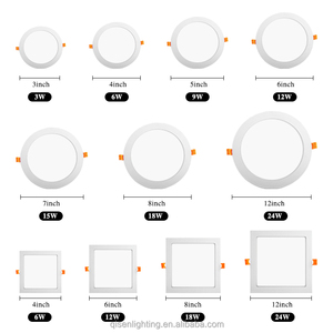 Chiếu sáng trong nhà 3W 9W 12W 15W 18W 24W 5 6 7 8 12 inch Dimmable hiện đại vuông tròn siêu mỏng lõm dẫn Trần Bảng điều khiển ánh sáng - Product Image 6