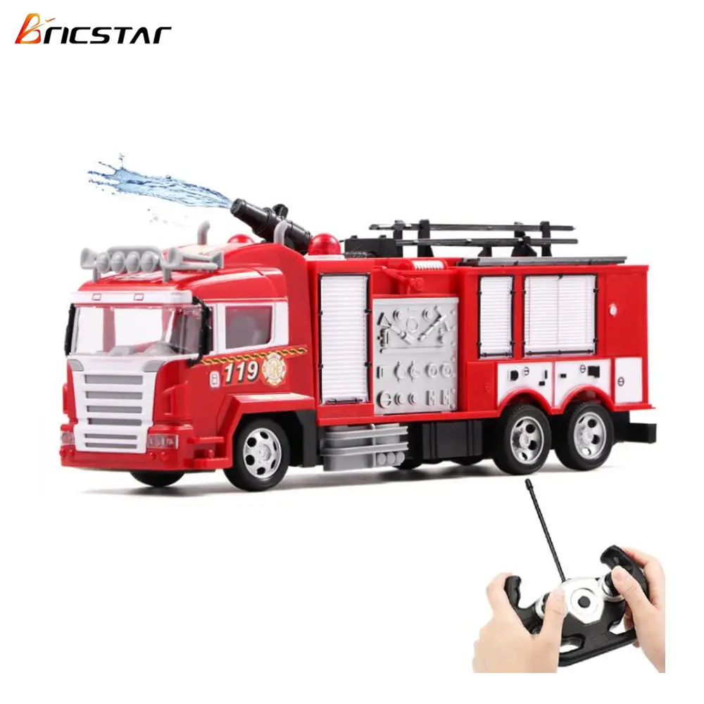 Bricstar Afstandsbediening Waterspray Brandweerwagen 5 Kanaals R/C Waterspray Brandweerwagen Met Licht