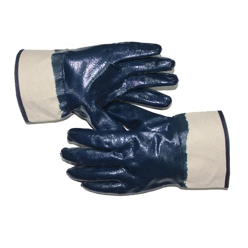 Guantes duraderos de aceite de nitrilo sólido Nbr para hombres, guantes de trabajo de construcción petroquímica para trabajadores de transporte, Guantes Luvas Ce 4121