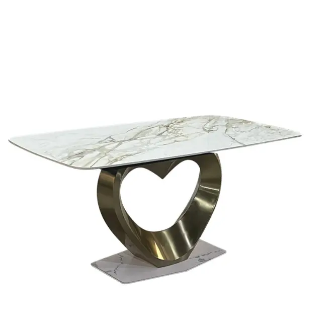 Rock Plate Tafel Modern Eenvoudig Huis Op De Eettafel Woonkamer Lichte Rotsplaat Tafel En Stoel Combinatie